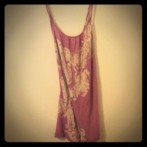 Purple White design Spagetti Strap